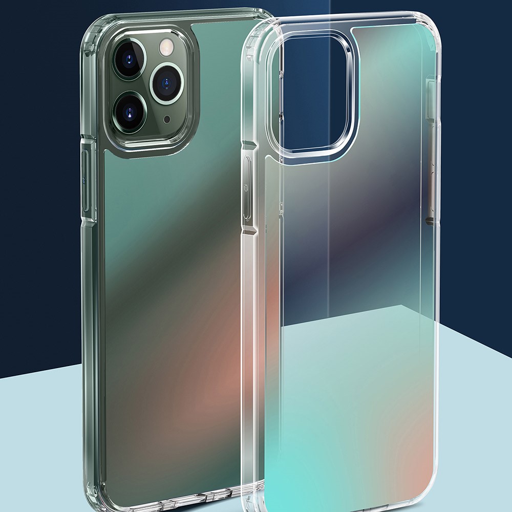 FUKELAI Optical Ice Crystal Series Clear Colorful Transparent Slim Fit Shockproof PC TPU Protective Cover for iPhone 11 Pro Max 6.5 inch - Green Light-6