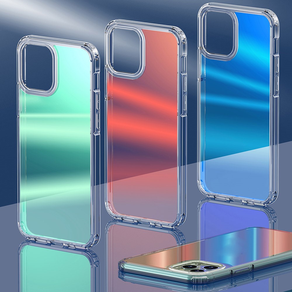 FUKELAI Optical Ice Crystal Series Clear Colorful Transparent Slim Fit Shockproof PC TPU Protective Cover for iPhone 11 Pro Max 6.5 inch - Green Light-9
