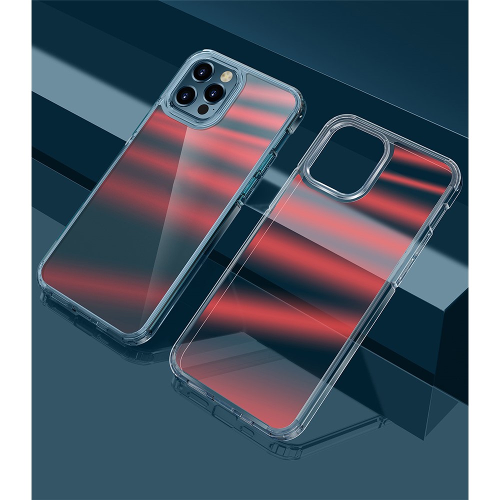 FUKELAI Optical Ice Crystal Series Color Changing Neon Luster Shockproof PC + TPU Protective Case for iPhone 12 Pro 6.1 inch - Golden Light-1