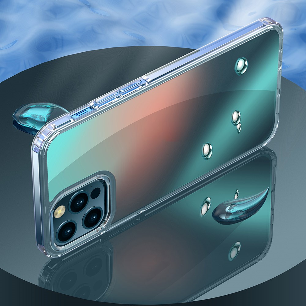 FUKELAI Optical Ice Crystal Series Color Changing Neon Luster Shockproof PC + TPU Protective Case for iPhone 12 Pro 6.1 inch - Golden Light-4