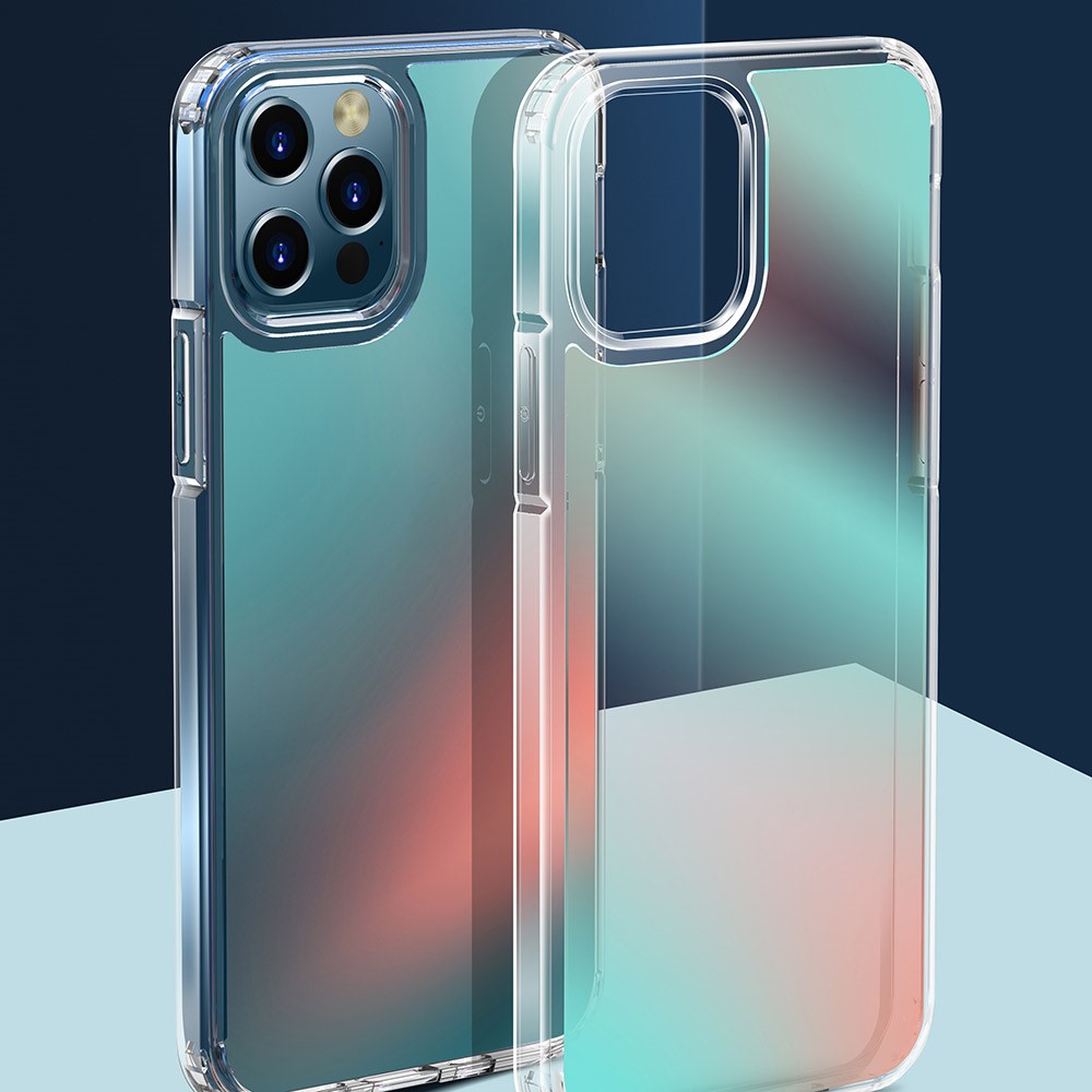 FUKELAI Optical Ice Crystal Series Color Changing Neon Luster Shockproof PC + TPU Protective Case for iPhone 12 Pro 6.1 inch - Golden Light-6