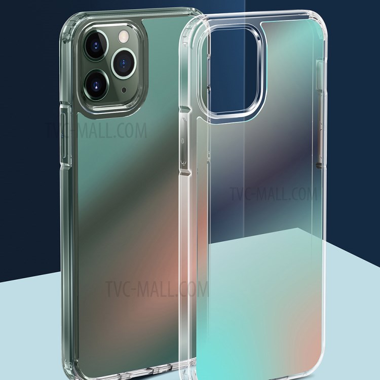 FUKELAI Optical Ice Crystal Series Colorful Clear Slim Shockproof PC TPU Bumper Case for iPhone 11 Pro 5.8 inch - Green Light-6
