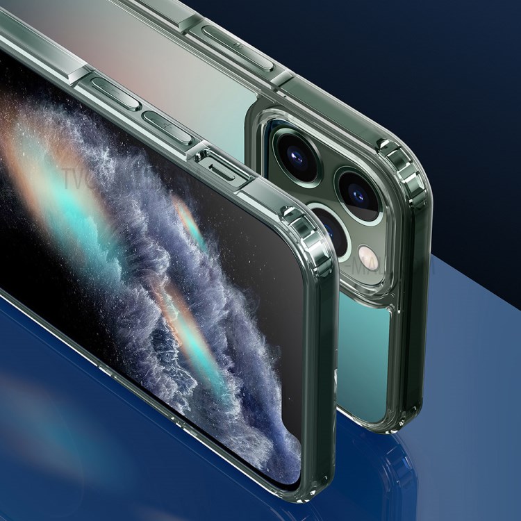 FUKELAI Optical Ice Crystal Series Colorful Clear Slim Shockproof PC TPU Bumper Case for iPhone 11 Pro 5.8 inch - Green Light-7