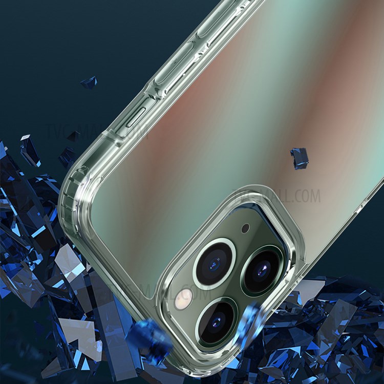 FUKELAI Optical Ice Crystal Series Colorful Clear Slim Shockproof PC TPU Bumper Case for iPhone 11 Pro 5.8 inch - Green Light-9