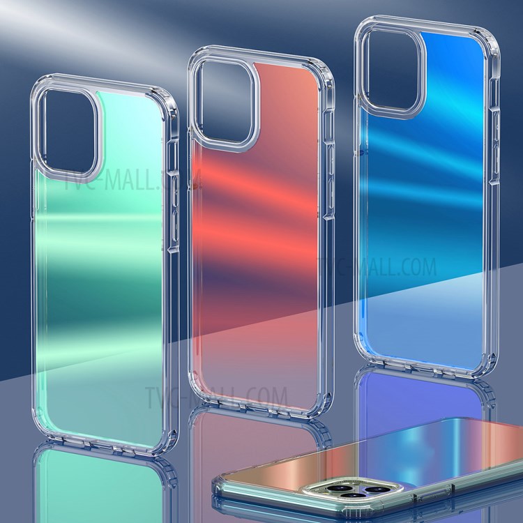 FUKELAI Optical Ice Crystal Series Colorful Clear Slim Shockproof PC TPU Bumper Case for iPhone 11 Pro 5.8 inch - Green Light-10
