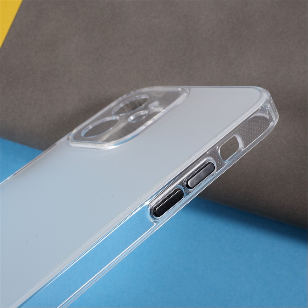 Matte Surface TPU + Acrylic Hybrid Case Phone Cover for iPhone 12 6.1 inch - Black Button-8