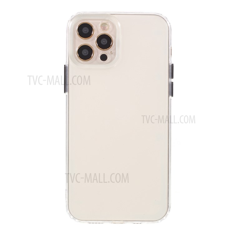 Matte Surface TPU + Acrylic Phone Protective Case for iPhone 12 Pro 6.1 inch - Black Button-2