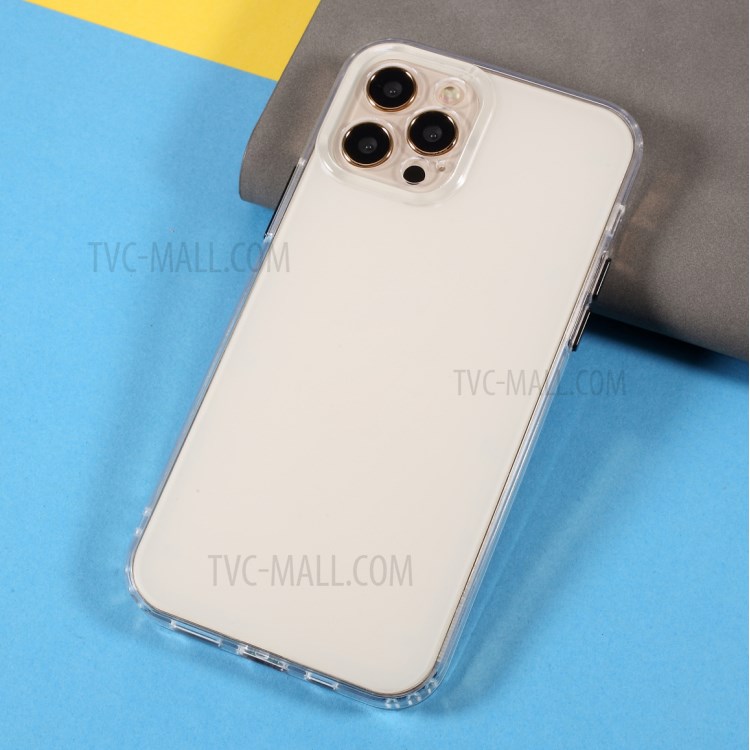 Matte Surface TPU + Acrylic Phone Protective Case for iPhone 12 Pro 6.1 inch - Black Button-3