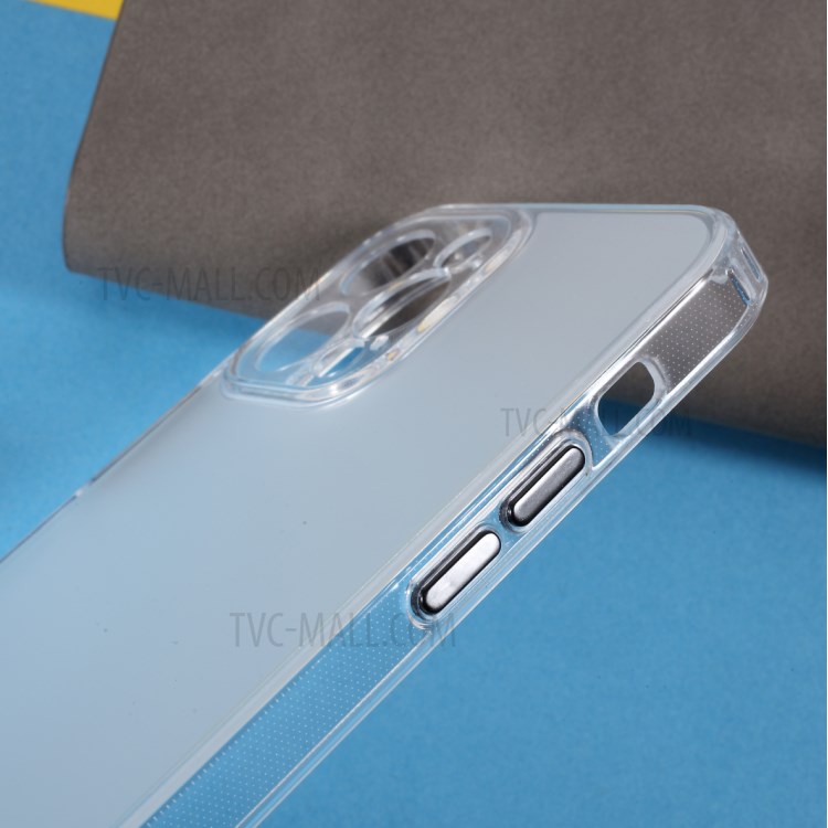Matte Surface TPU + Acrylic Phone Protective Case for iPhone 12 Pro 6.1 inch - Black Button-8