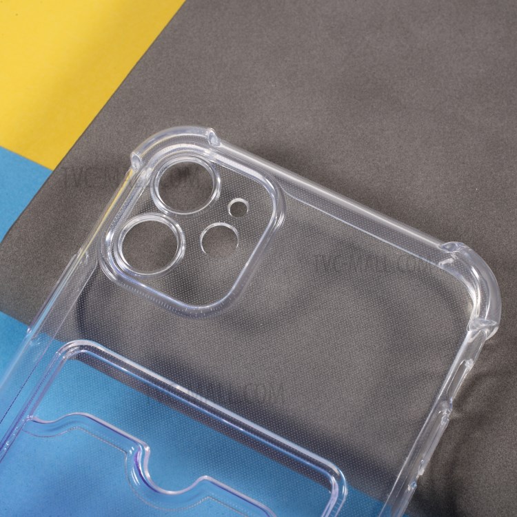 Drop-proof Gradient Color Design Card Holder Cover TPU Phone Case Shell for iPhone 11 6.1 inch - Purple-5