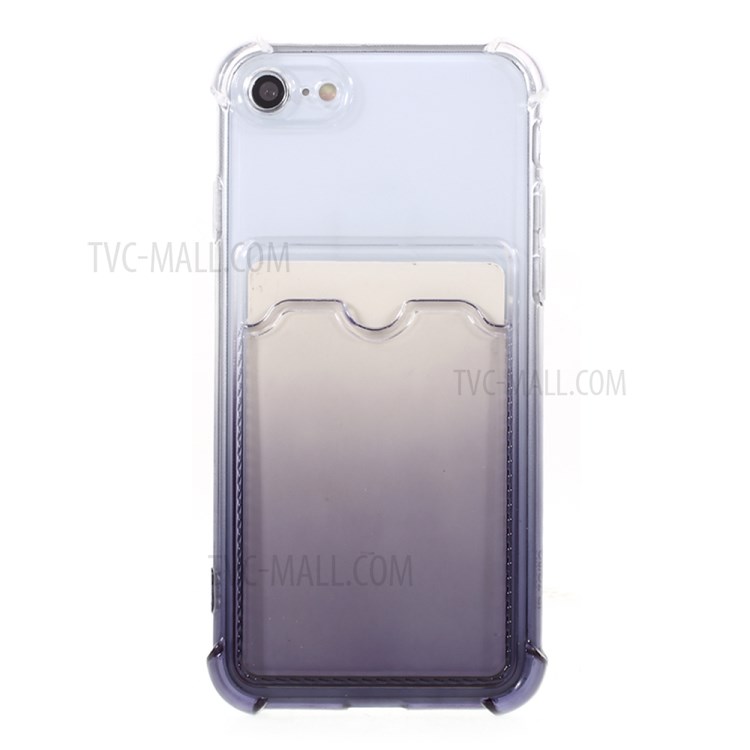 Gradient Color Card Slot Anti-Drop TPU Phone Case Protective Cover for iPhone 7/8/SE (2nd Generation) - Black-2