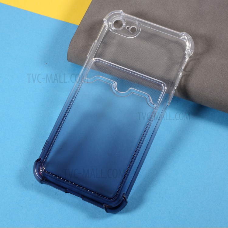 Gradient Color Card Slot Anti-Drop TPU Phone Case Protective Cover for iPhone 7/8/SE (2nd Generation) - Black-4