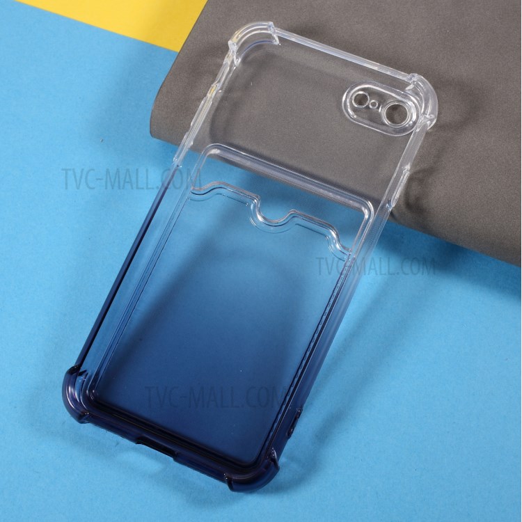 Gradient Color Card Slot Anti-Drop TPU Phone Case Protective Cover for iPhone 7/8/SE (2nd Generation) - Black-7