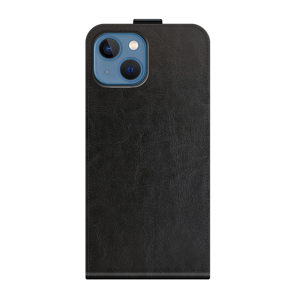 Crazy Horse Texture Flip PU Peth Pethe Pelle Custodia Con Slot Per Schede Per Iphone 13 Mini 5,4 Pollici - Nero