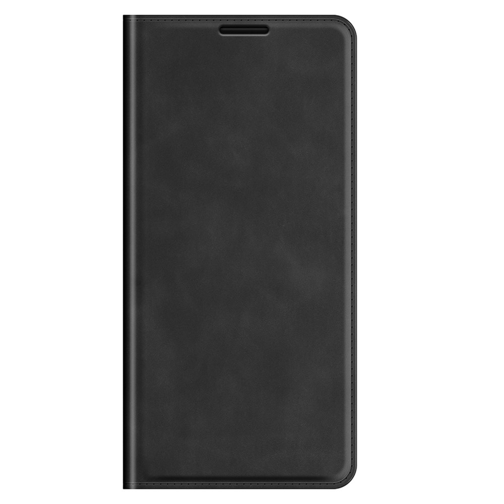 Skin-Touch Wallet Stand Cover Magnetic Auto-absorbed Leather Phone Case for iPhone 13 6.1 inch - Black-5