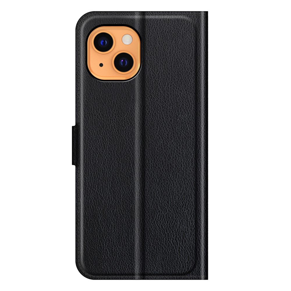 Litchi Texture Wallet Stand Design Leather Case for iPhone 13 6.1 inch - Black