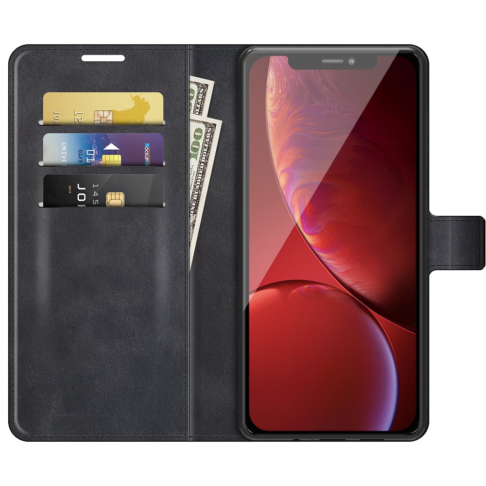 PU Leather Folio Flip Wallet Stand Phone Case for iPhone 13 Pro 6.1 inch - Black-10