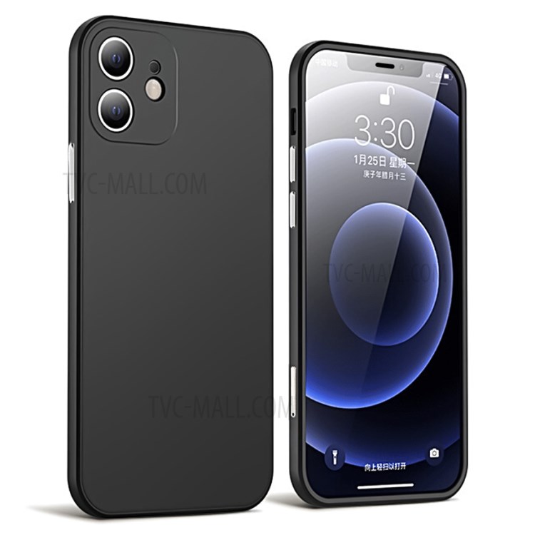 PC Cover + Tempered Glass Film Integrated Phone Case for iPhone 12 6.1 inch - Black-1