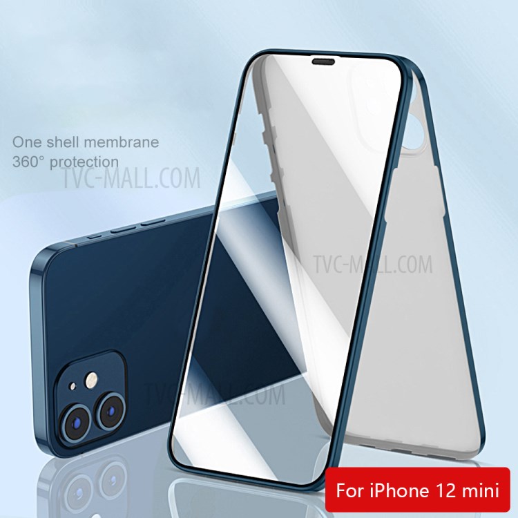 PC + Tempered Glass Integrated Phone Case for iPhone 12 mini 5.4 inch - Black-3