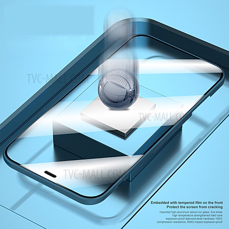 PC + Tempered Glass Integrated Phone Case for iPhone 12 mini 5.4 inch - Black-7