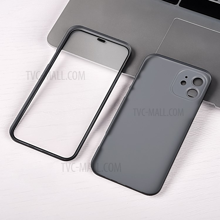 PC + Tempered Glass Integrated Phone Case for iPhone 12 mini 5.4 inch - Black-8