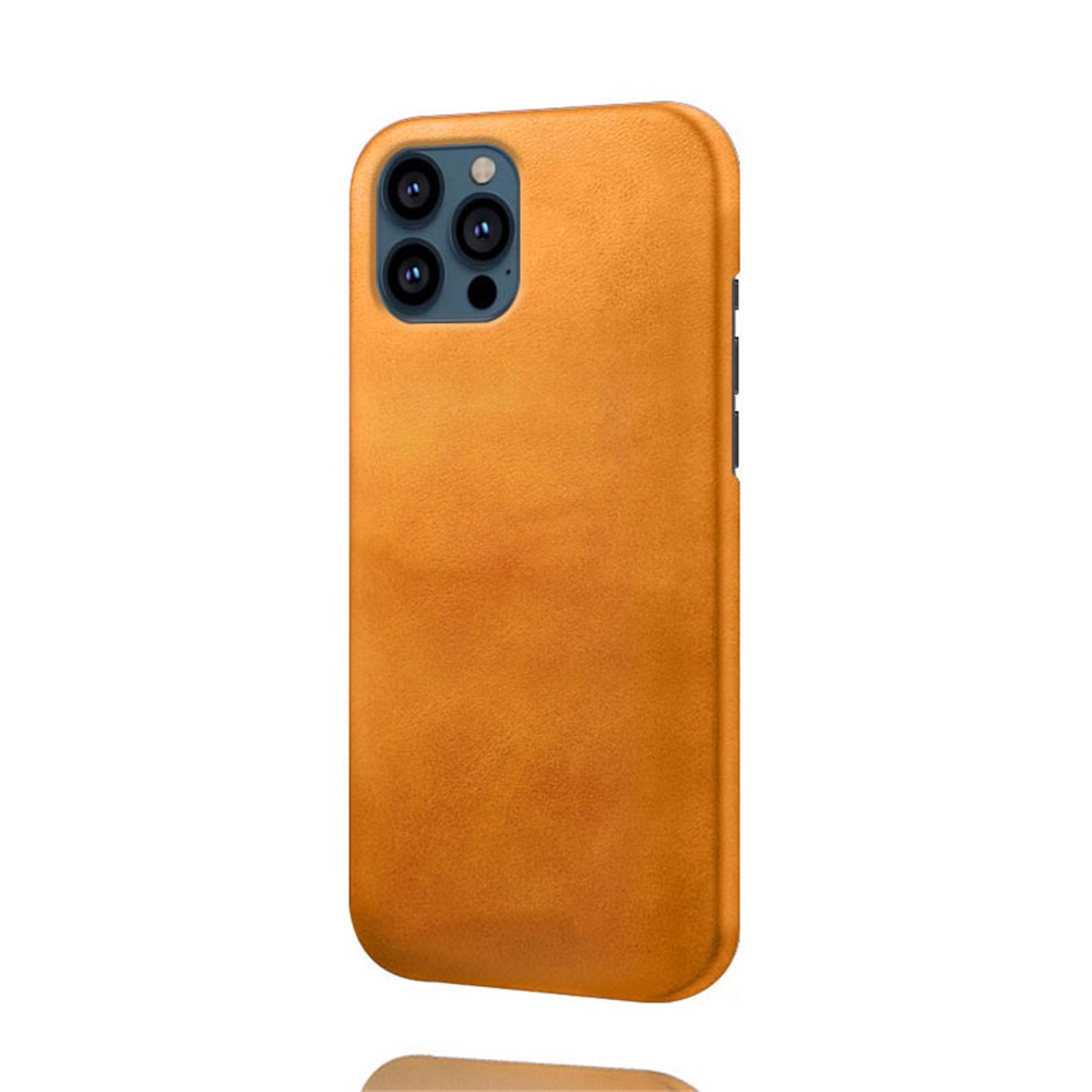 KSQ PU Leather Coated PC Phone Case for iPhone 13 Pro Max 6.7-inch - Orange-2