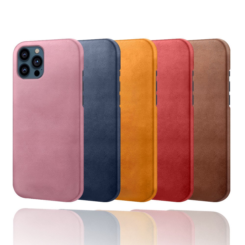 KSQ PU Leather Coated PC Phone Case for iPhone 13 Pro Max 6.7-inch - Orange-5