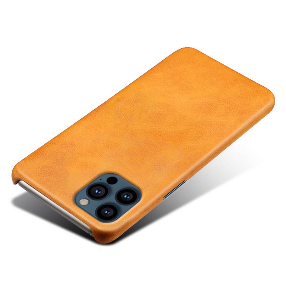 KSQ PU Leather Coated PC Phone Case for iPhone 13 Pro 6.1-inch - Orange-3