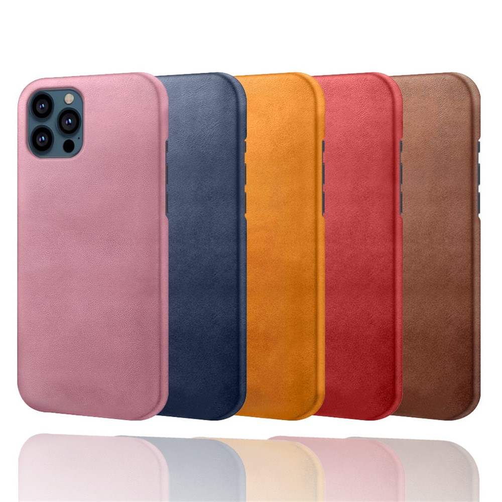 KSQ PU Leather Coated PC Phone Case for iPhone 13 Pro 6.1-inch - Orange-5