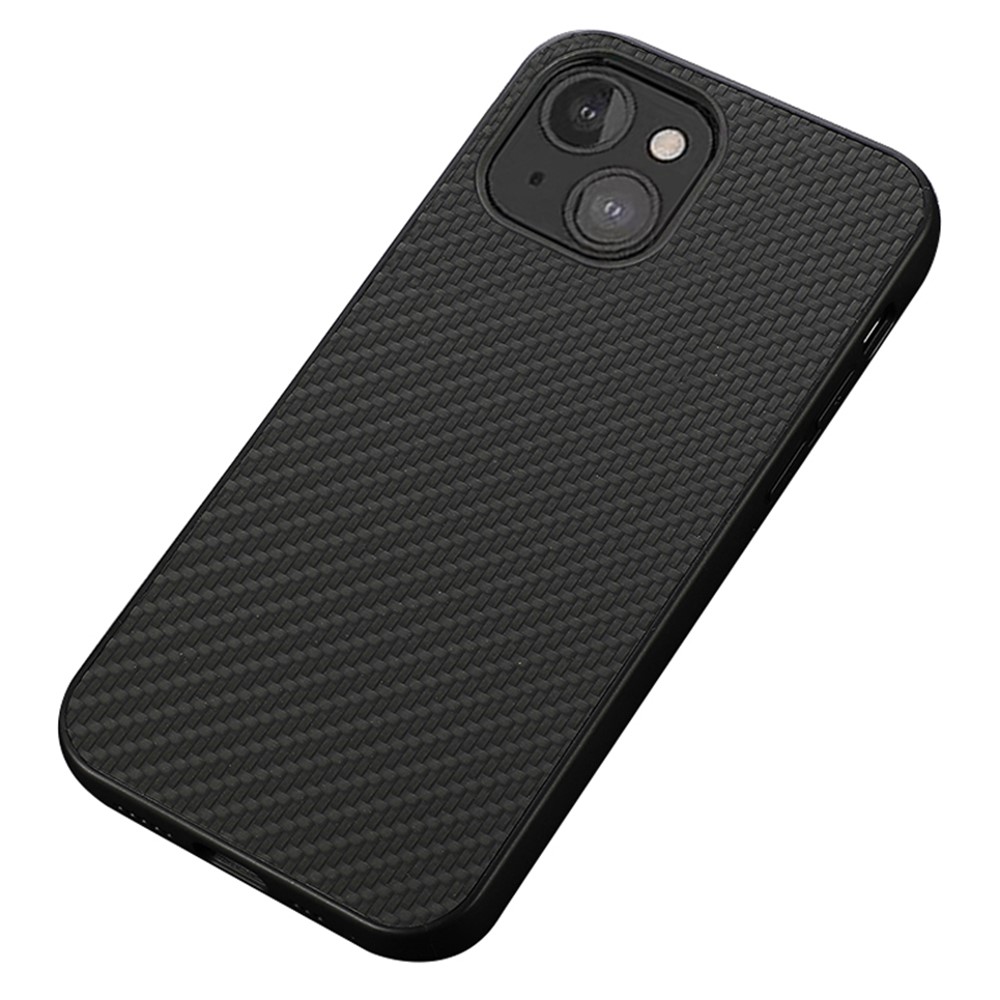 Carbon Fiber Texture Leather Protective Mobile Phone Case Back Cover for iPhone 13 mini 5.4 inch - Black-1