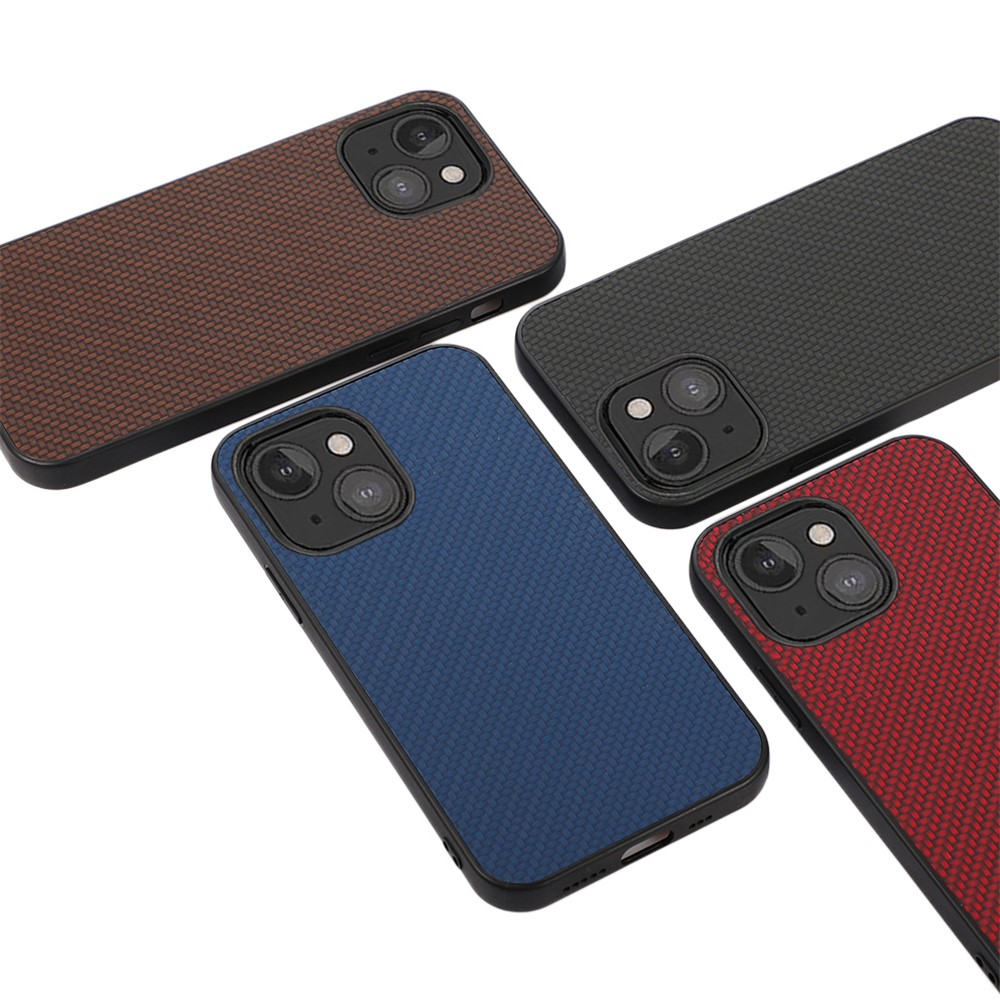 Carbon Fiber Texture Leather Protective Mobile Phone Case Back Cover for iPhone 13 mini 5.4 inch - Black-5