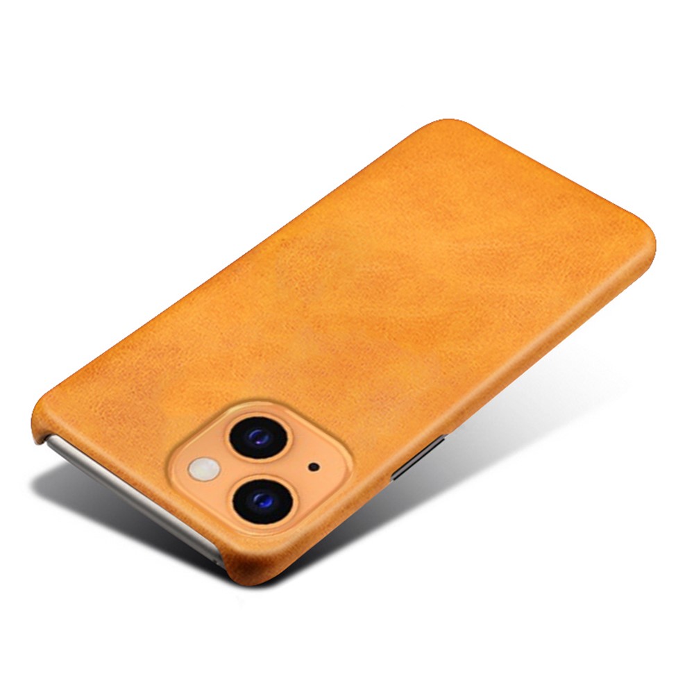 KSQ PU Leather Coated PC Phone Case for iPhone 13 Mini 5.4-inch - Orange-3