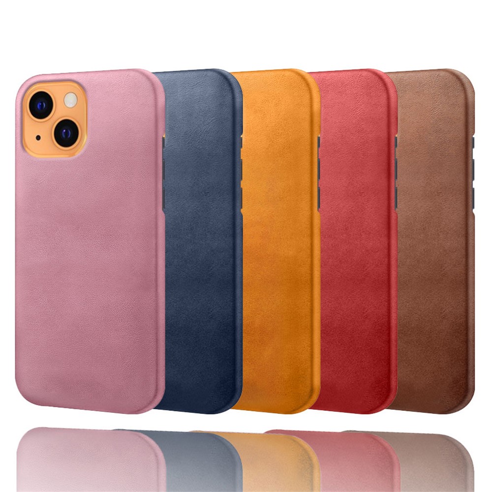 KSQ PU Leather Coated PC Phone Case for iPhone 13 Mini 5.4-inch - Orange-5