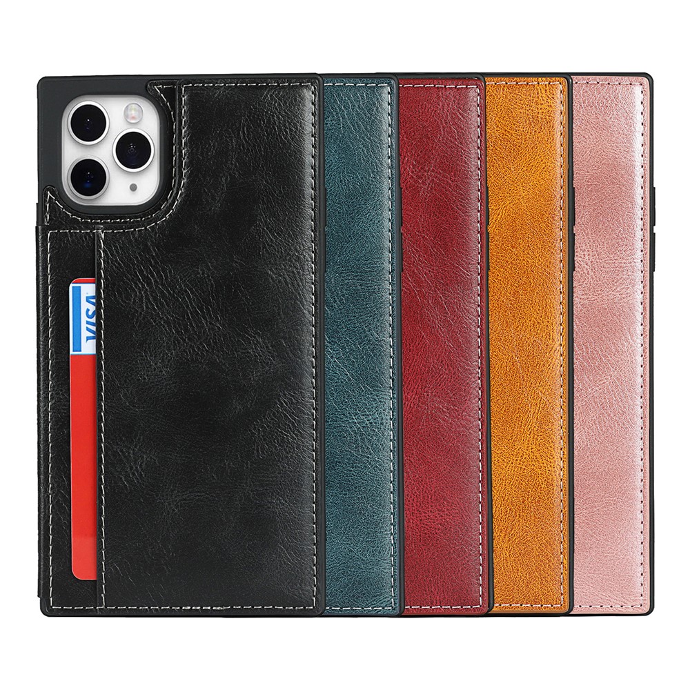 Folio Flip Crazy Horse Leather Coated TPU Cover Case with Card Slots and Kickstand for iPhone 11 Pro 5.8 inch - Black-13