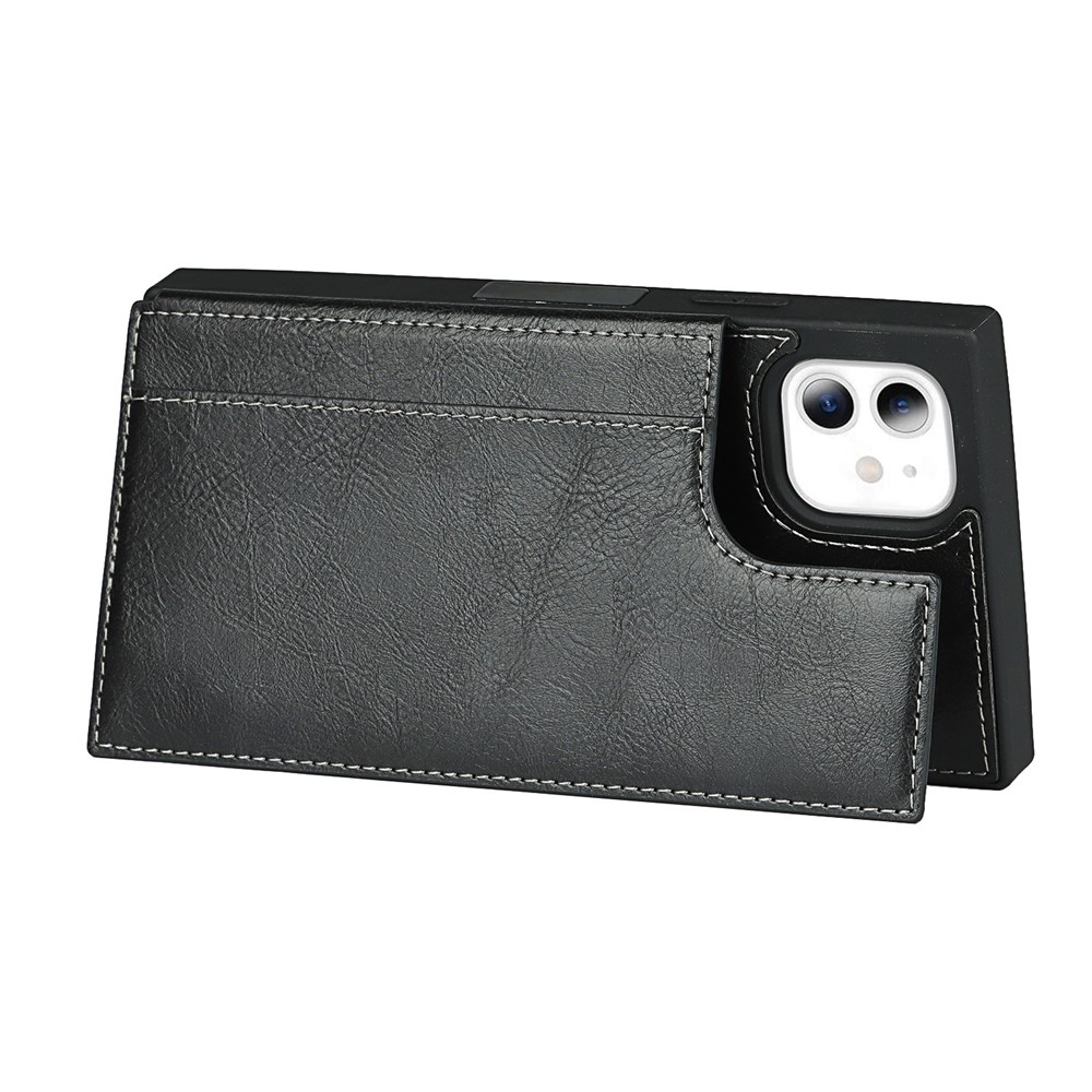 Crazy Horse Texture Card Slots Kickstand Design PU Leather Coated TPU Phone Case Shell for iPhone 11 6.1 inch - Black-3