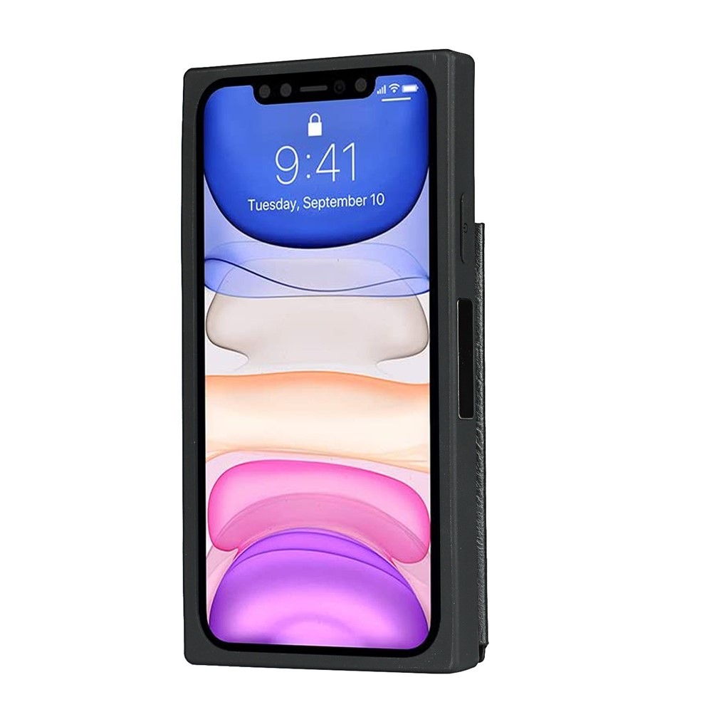 Crazy Horse Texture Card Slots Kickstand Design PU Leather Coated TPU Phone Case Shell for iPhone 11 6.1 inch - Black-7