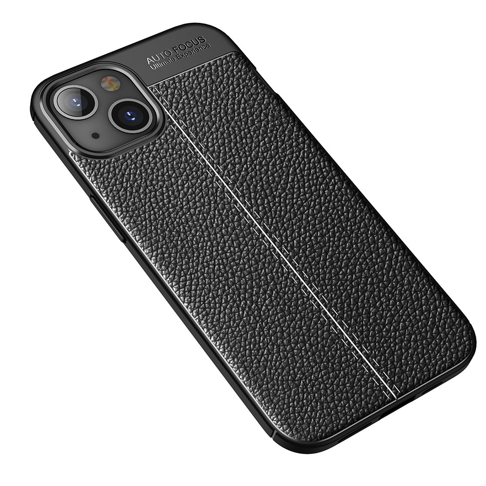 Litchi Texture Flexible TPU Protection Phone Case Cover for iPhone 13 Mini 5.4 inch - Black-2