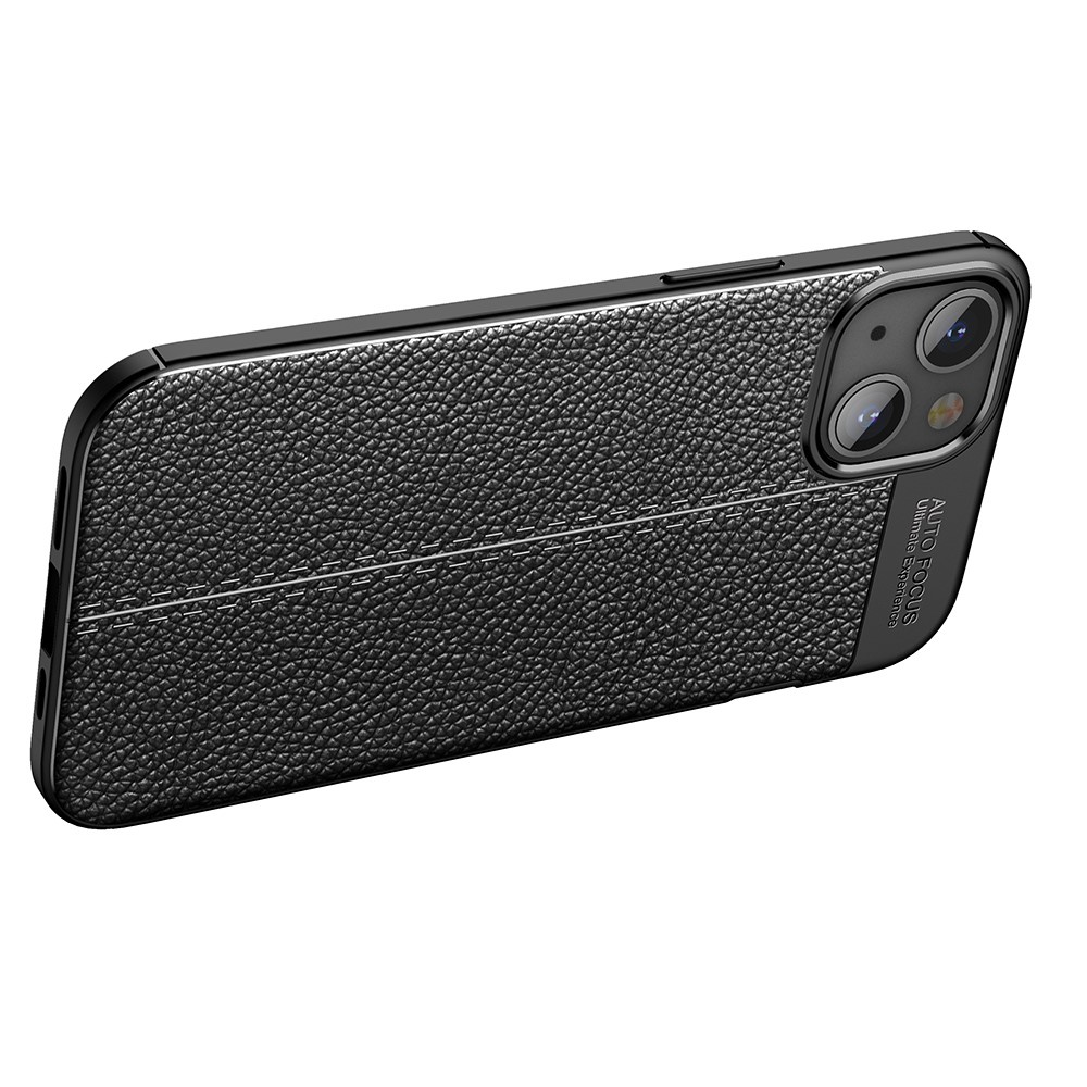 Litchi Texture Flexible TPU Protection Phone Case Cover for iPhone 13 Mini 5.4 inch - Black-3
