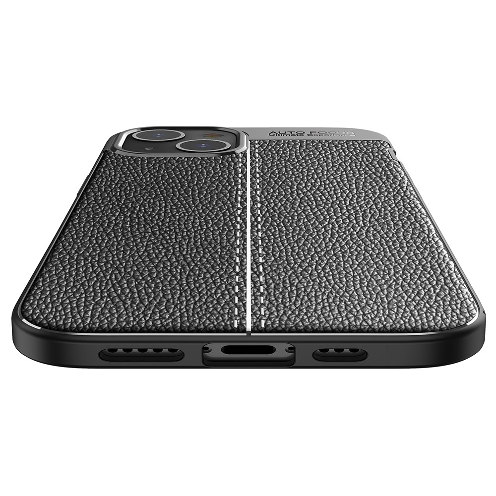 Litchi Texture Flexible TPU Protection Phone Case Cover for iPhone 13 Mini 5.4 inch - Black-4
