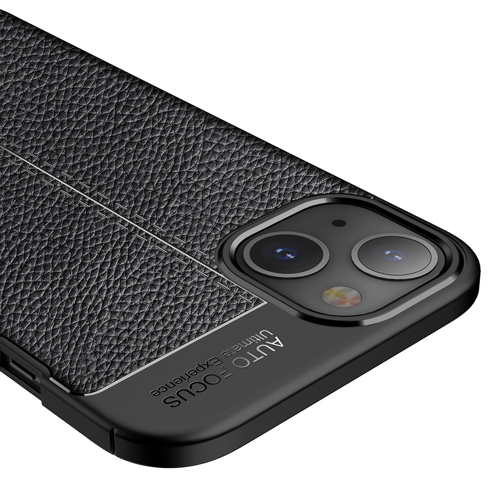 Litchi Texture Flexible TPU Protection Phone Case Cover for iPhone 13 Mini 5.4 inch - Black-6