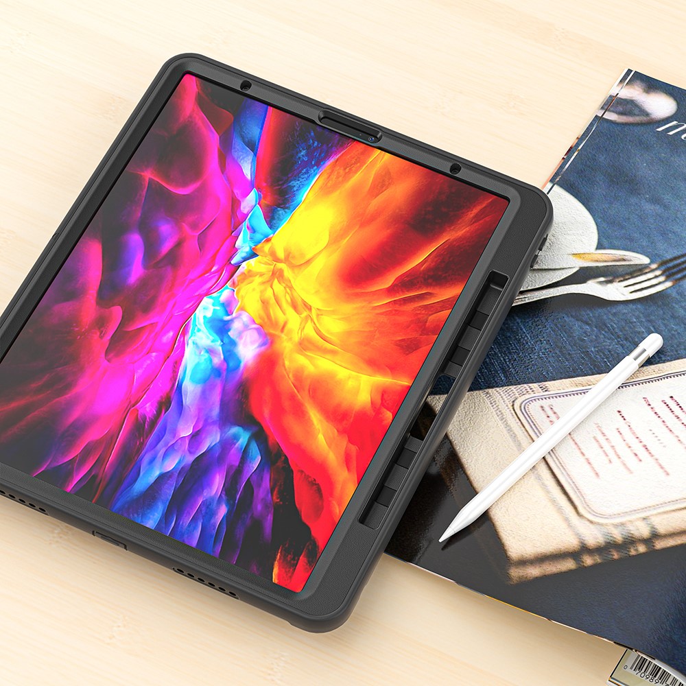 360° Rotatable Kickstand Design Tablet Cover for iPad Pro 12.9-inch (2020)/(2018) - Black/Black-15