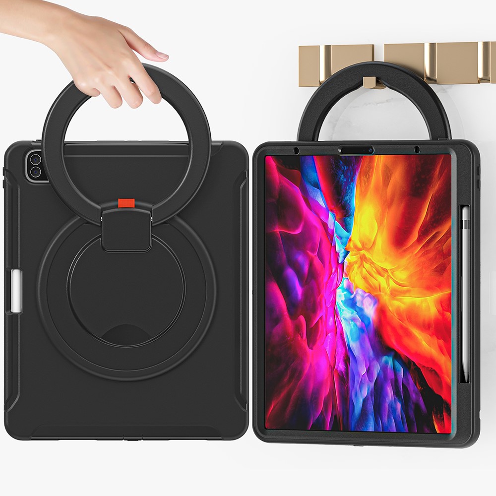 360° Rotatable Kickstand Design Tablet Cover for iPad Pro 12.9-inch (2020)/(2018) - Black/Black-16