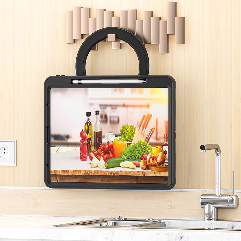 360° Rotatable Kickstand Design Tablet Cover for iPad Pro 12.9-inch (2020)/(2018) - Black/Black-18