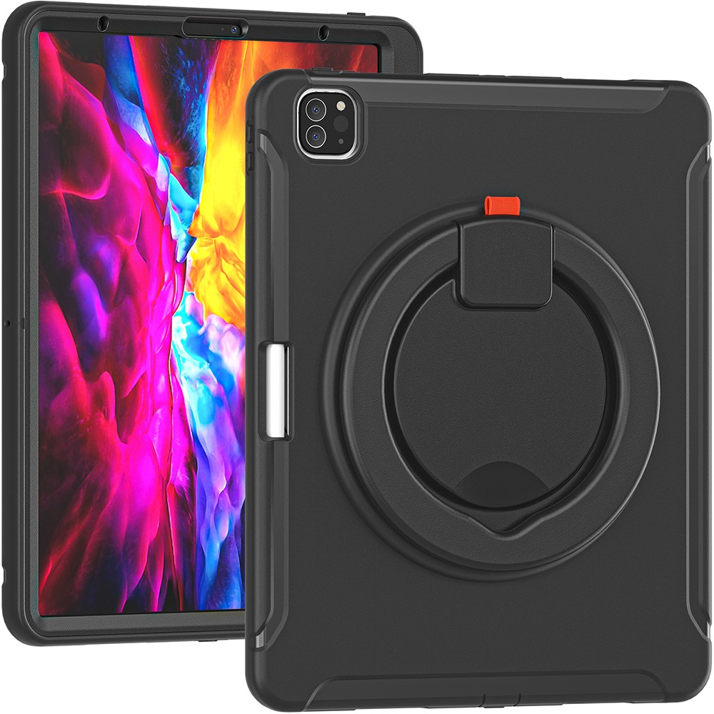 360° Rotatable Kickstand Design Tablet Cover for iPad Pro 12.9-inch (2020)/(2018) - Black/Black-22