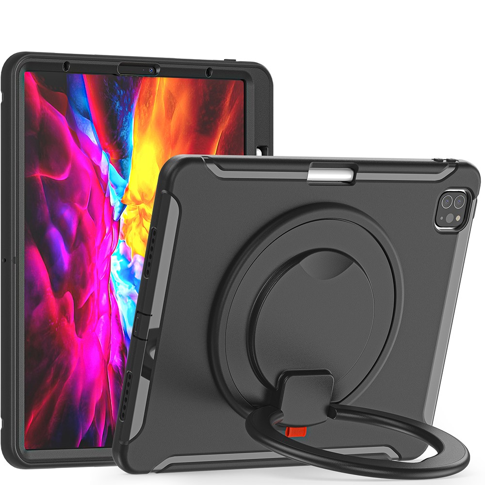 360° Rotatable Kickstand Design Tablet Cover for iPad Pro 12.9-inch (2020)/(2018) - Black/Black-26