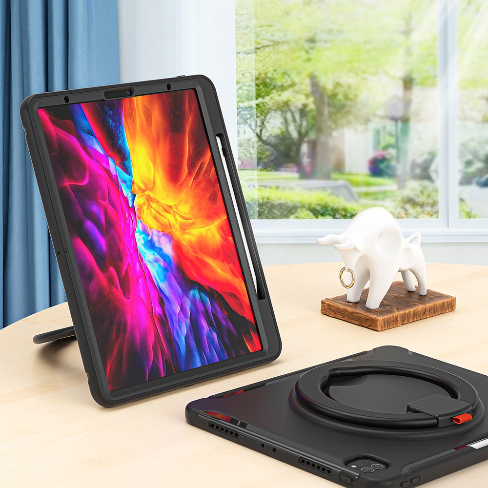 360° Rotatable Kickstand Design Tablet Cover for iPad Pro 12.9-inch (2020)/(2018) - Black/Black-29