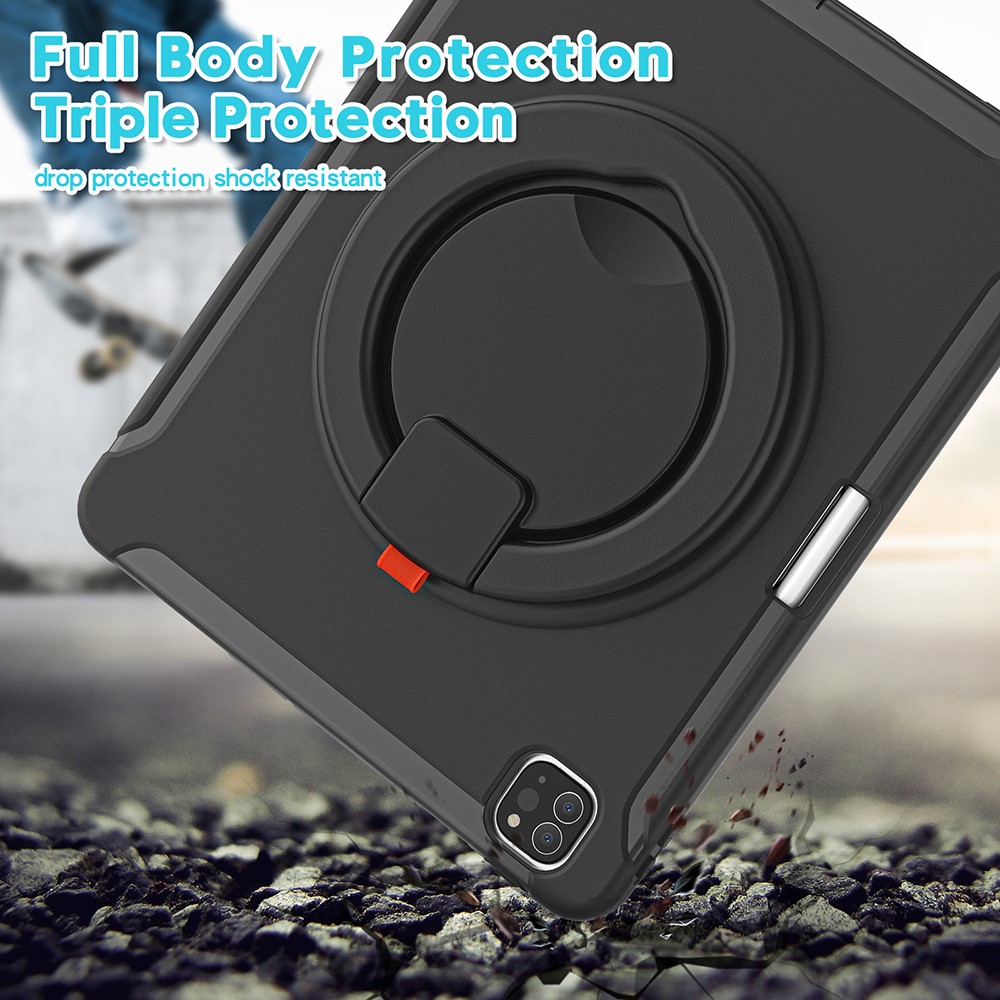 360° Rotatable Kickstand Design Tablet Cover for iPad Pro 12.9-inch (2020)/(2018) - Black/Black-3