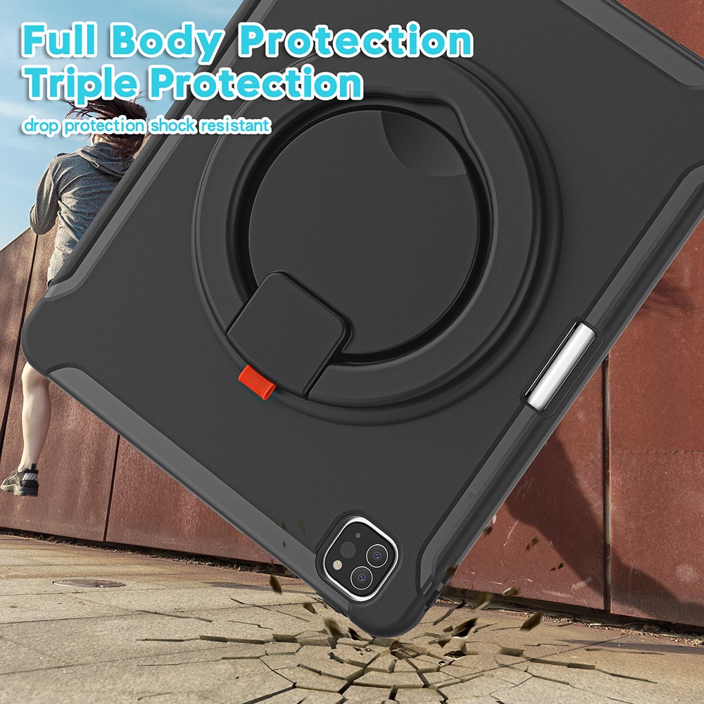360° Rotatable Kickstand Design Tablet Cover for iPad Pro 12.9-inch (2020)/(2018) - Black/Black-5