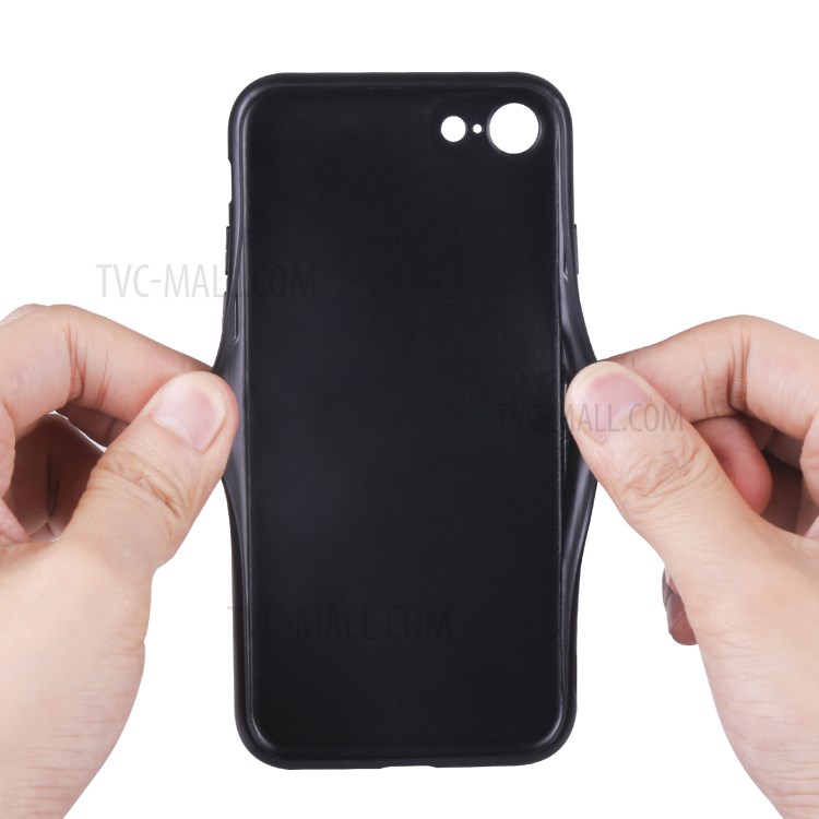 TAOKKIM Vintage Style Kickstand Card Holder Design PU Leather Coated TPU Phone Cover Shell for iPhone 7/8/SE (2nd Generation) - Black-5