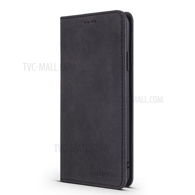 TAOKKIM Retro Style Auto-absorbed Leather Phone Cover Case for iPhone 11 Pro - Black-2